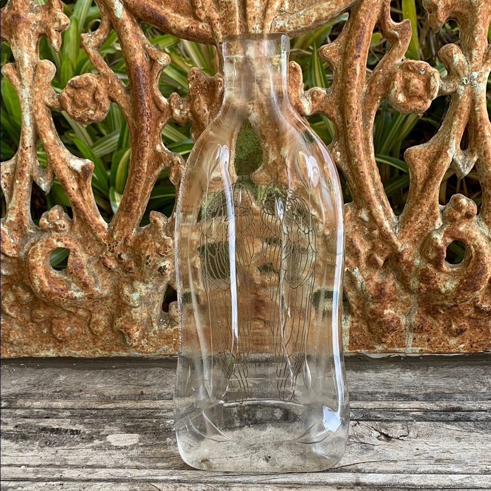 Intricately Carved Angel Wings Wine Bottle Decor
